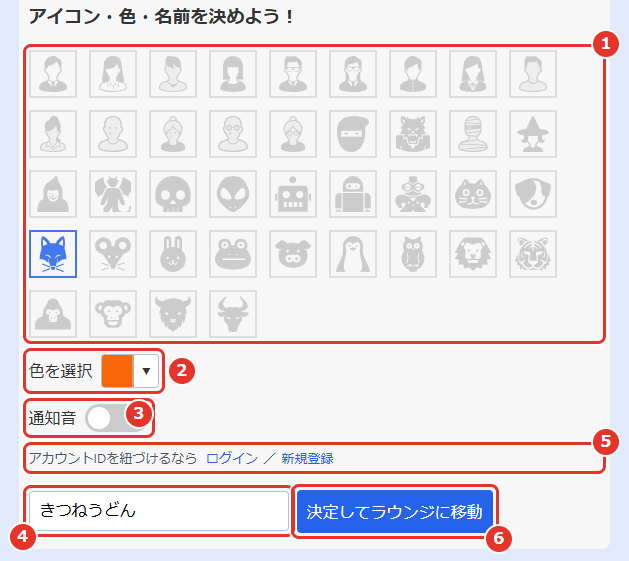 トップページ。番号の説明は、このすぐあとにあります
