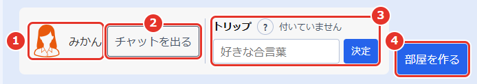 ラウンジの自分の枠。番号の説明は、このすぐあとにあります